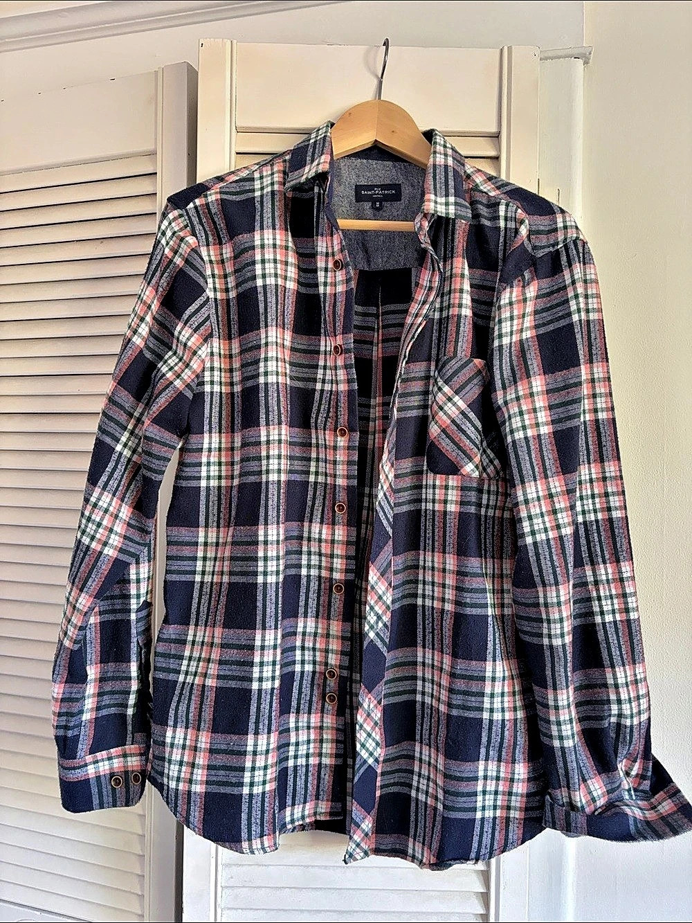 Rue Saint-Patrick Plaid Cotton flannel Shirt Size Medium